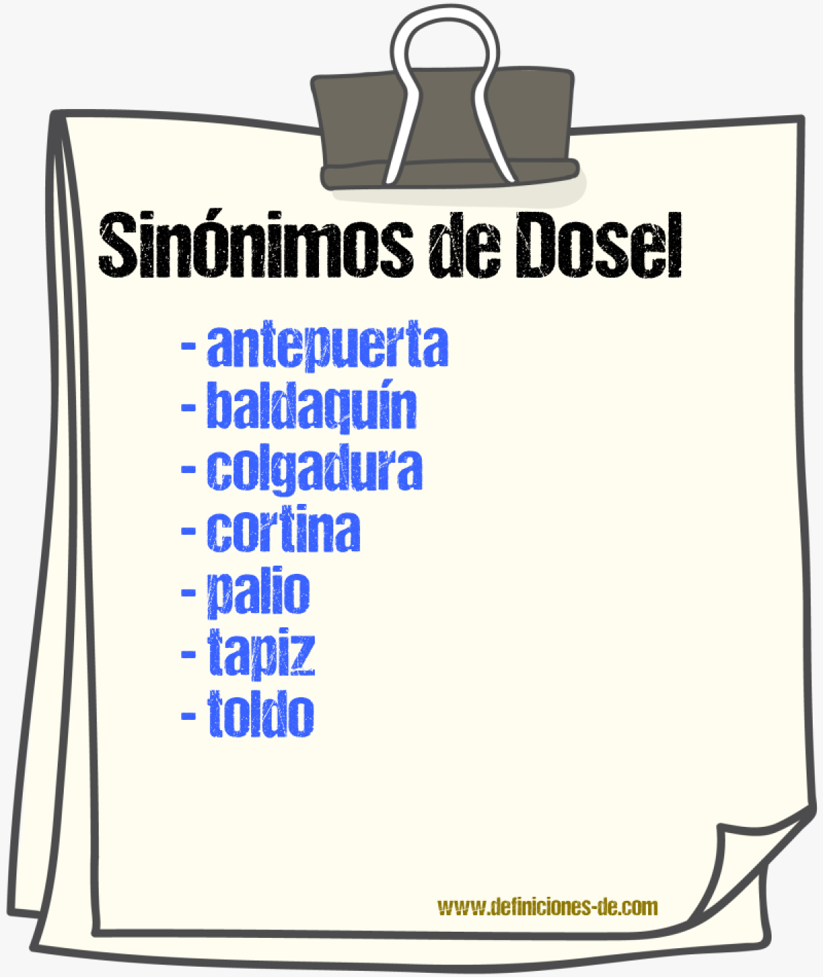 Sinnimos de dosel