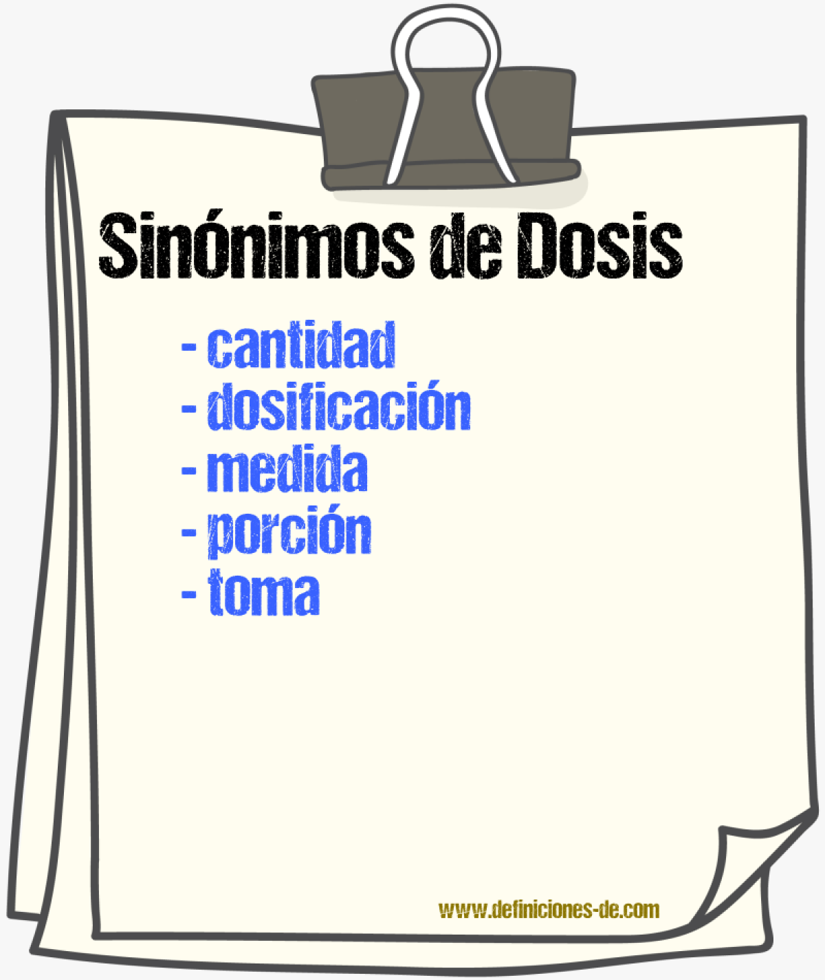 Sinnimos de dosis