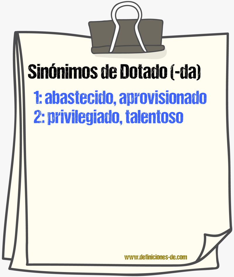 Sinnimos de dotado