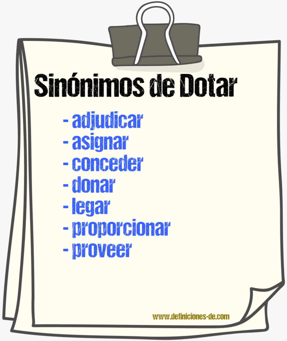 Sinnimos de dotar