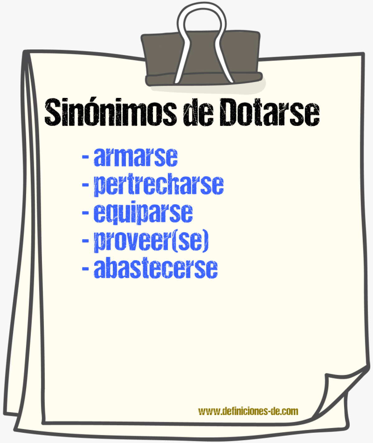 Sinónimos de dotarse