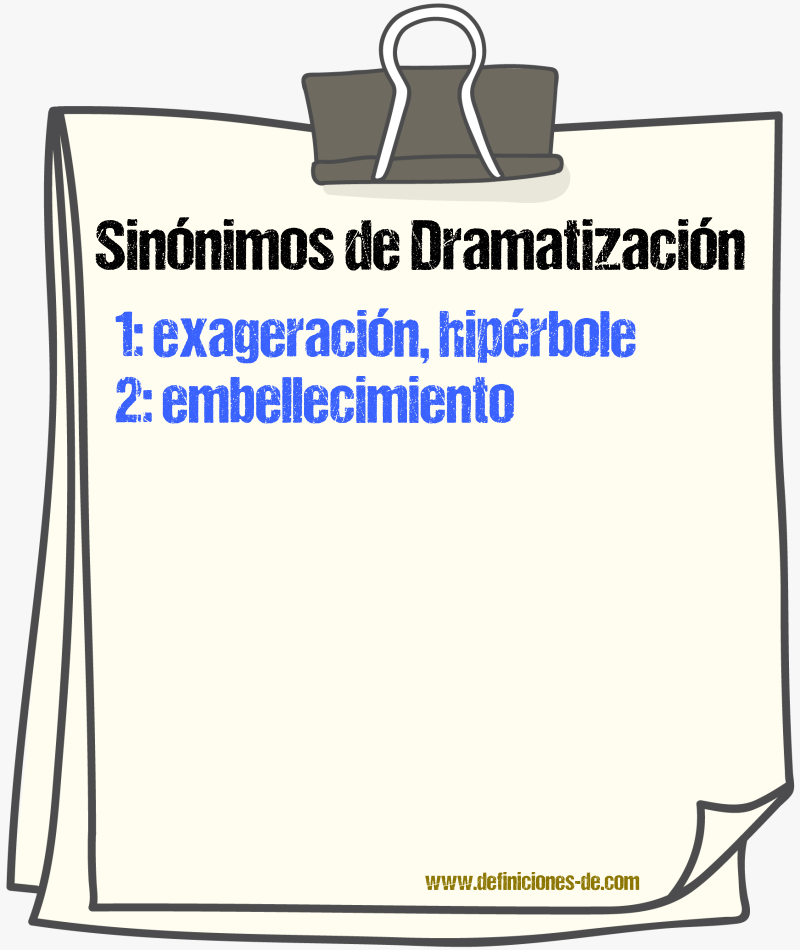 Sinónimos de dramatización