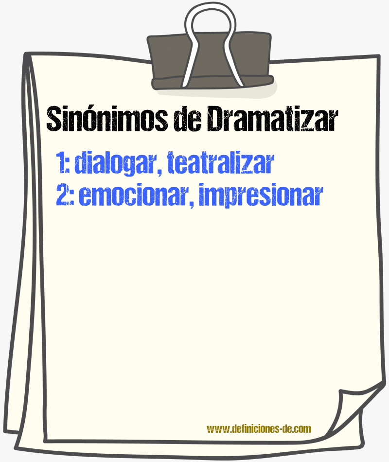 Sinnimos de dramatizar