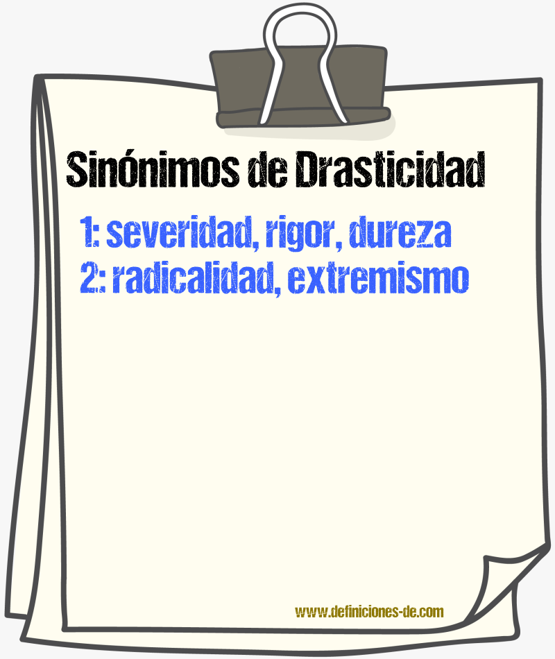 Sinónimos de drasticidad