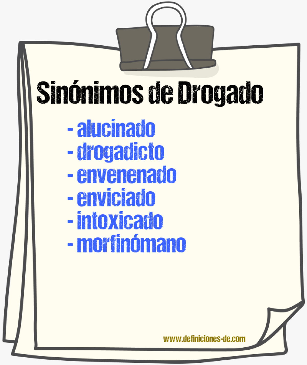 Sinnimos de drogado