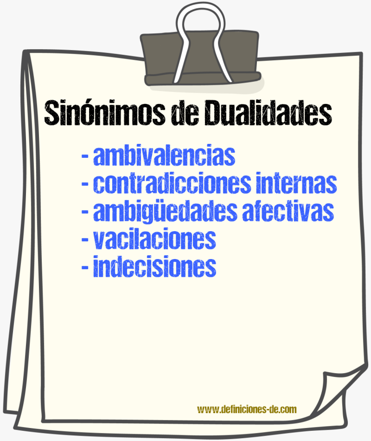 Sinónimos de dualidades