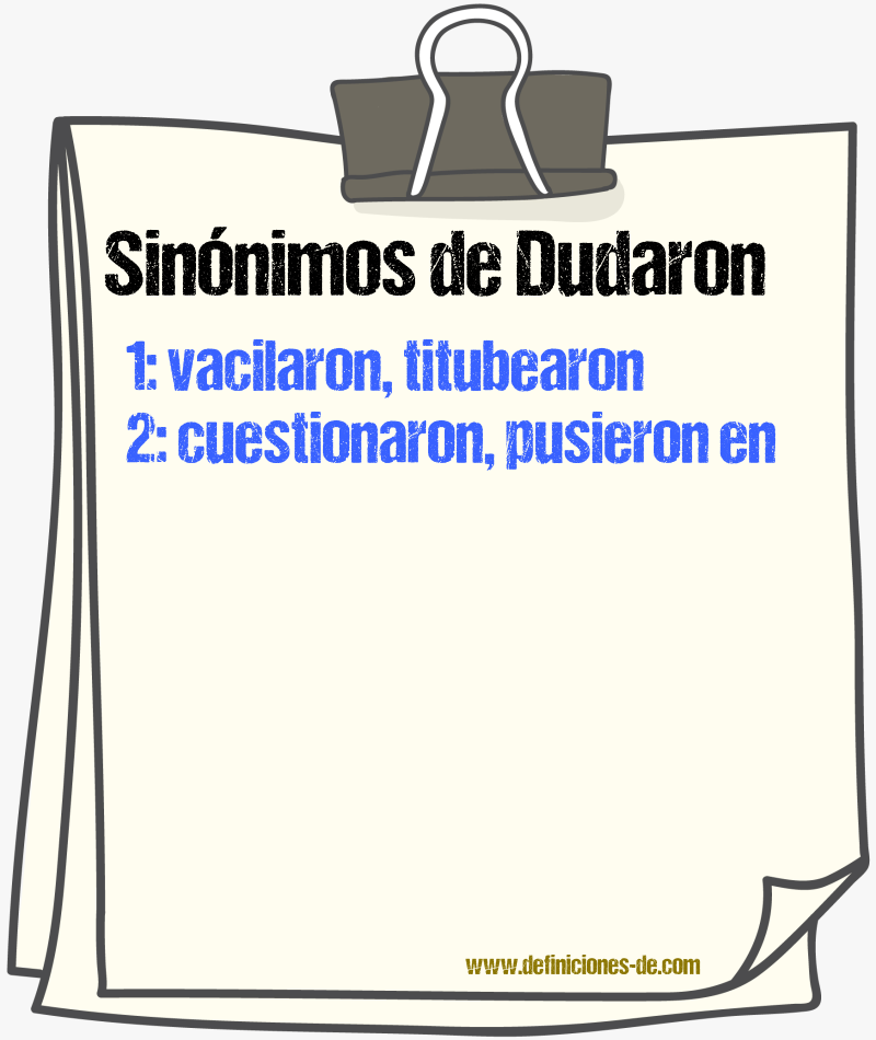 Sinónimos de dudaron