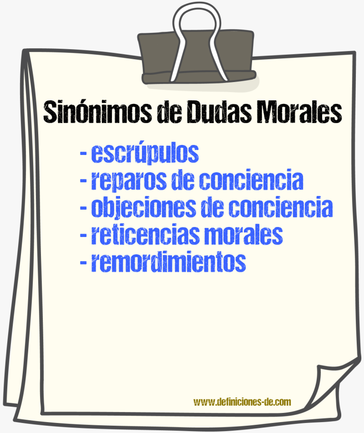 Sinónimos de dudas morales