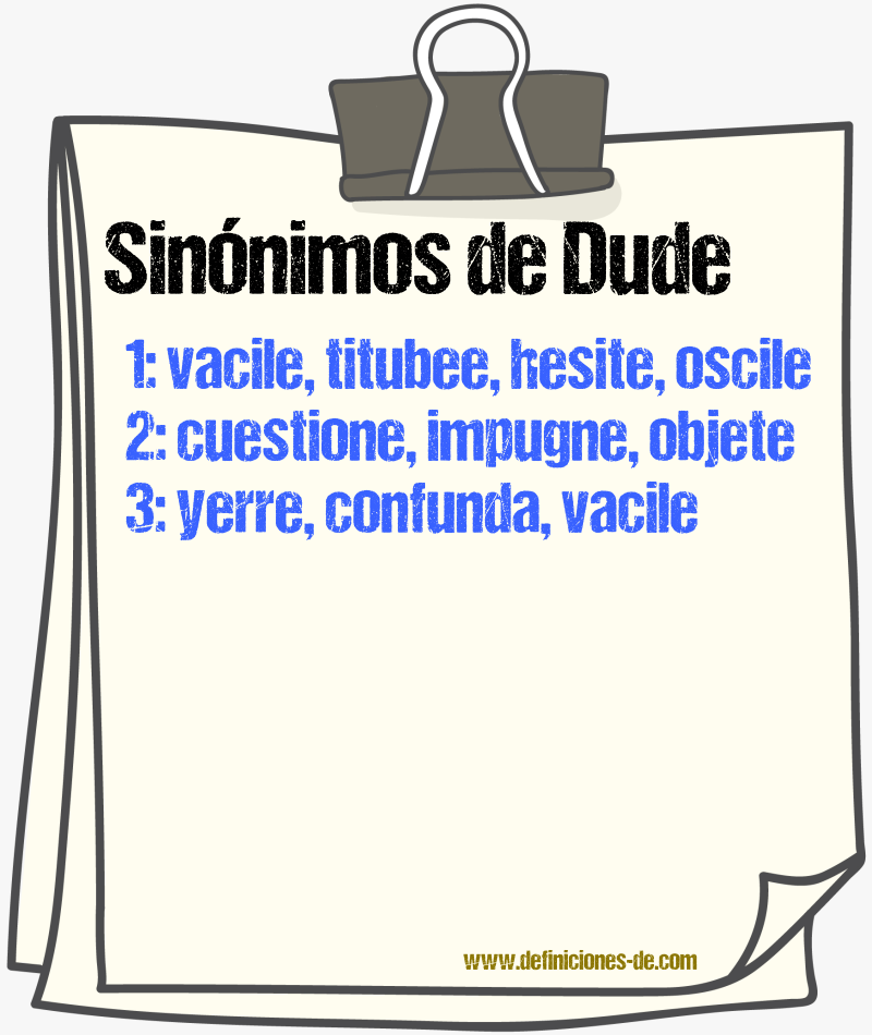 Sinónimos de dude