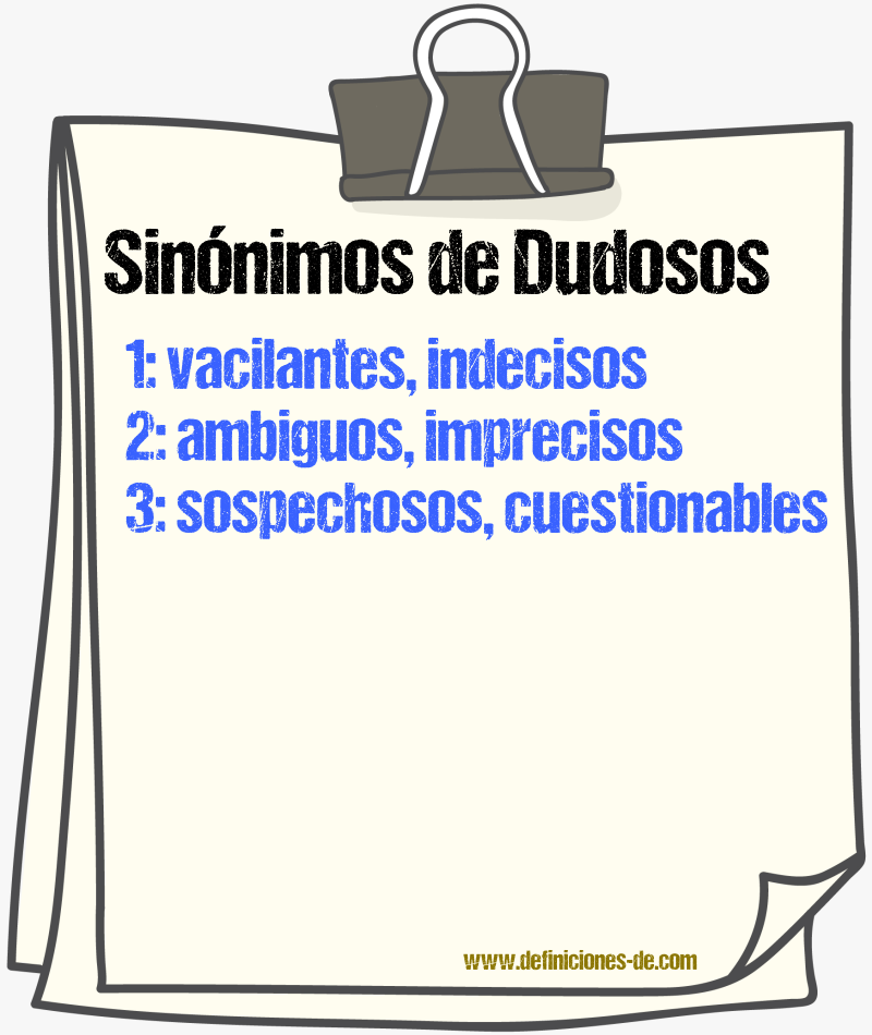 Sinónimos de dudosos