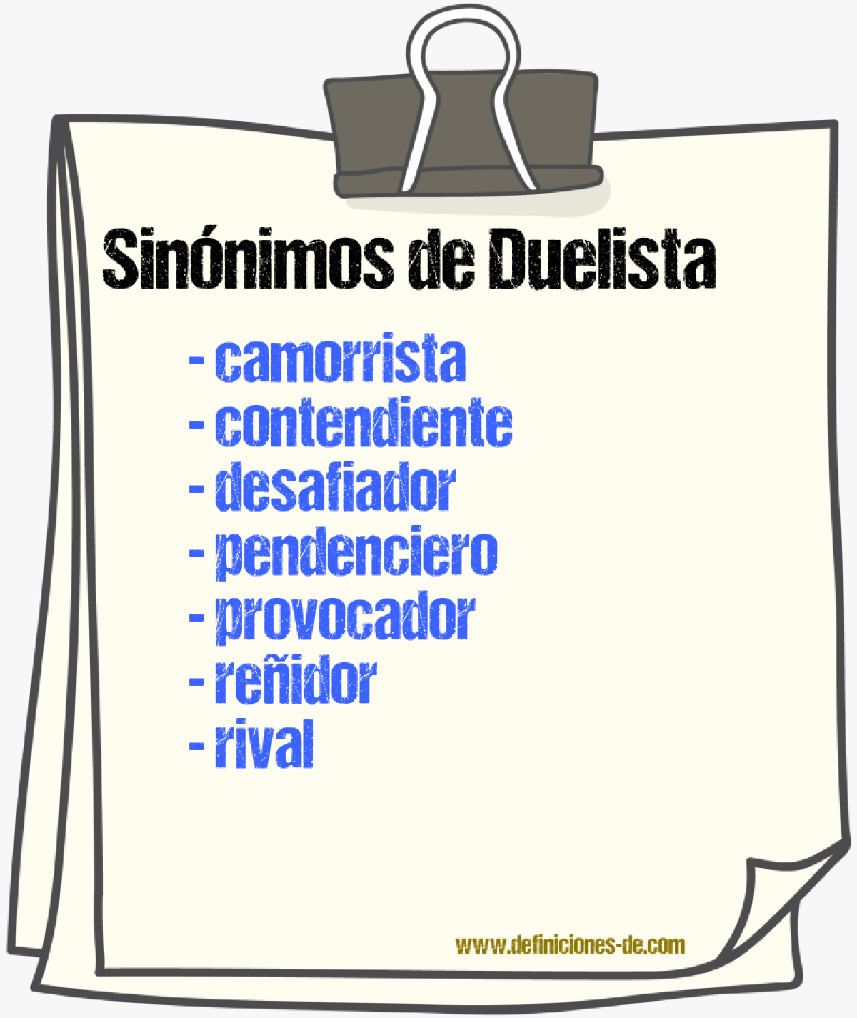 Sinnimos de duelista