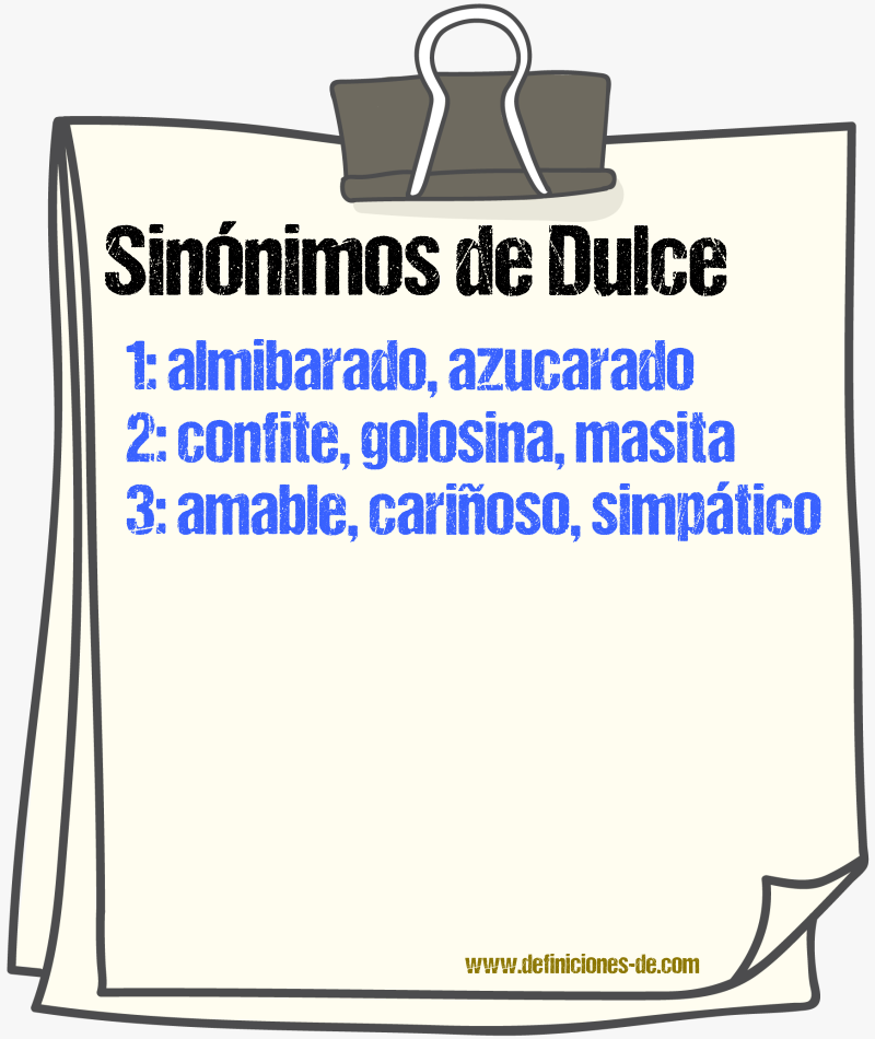 Sinnimos de dulce