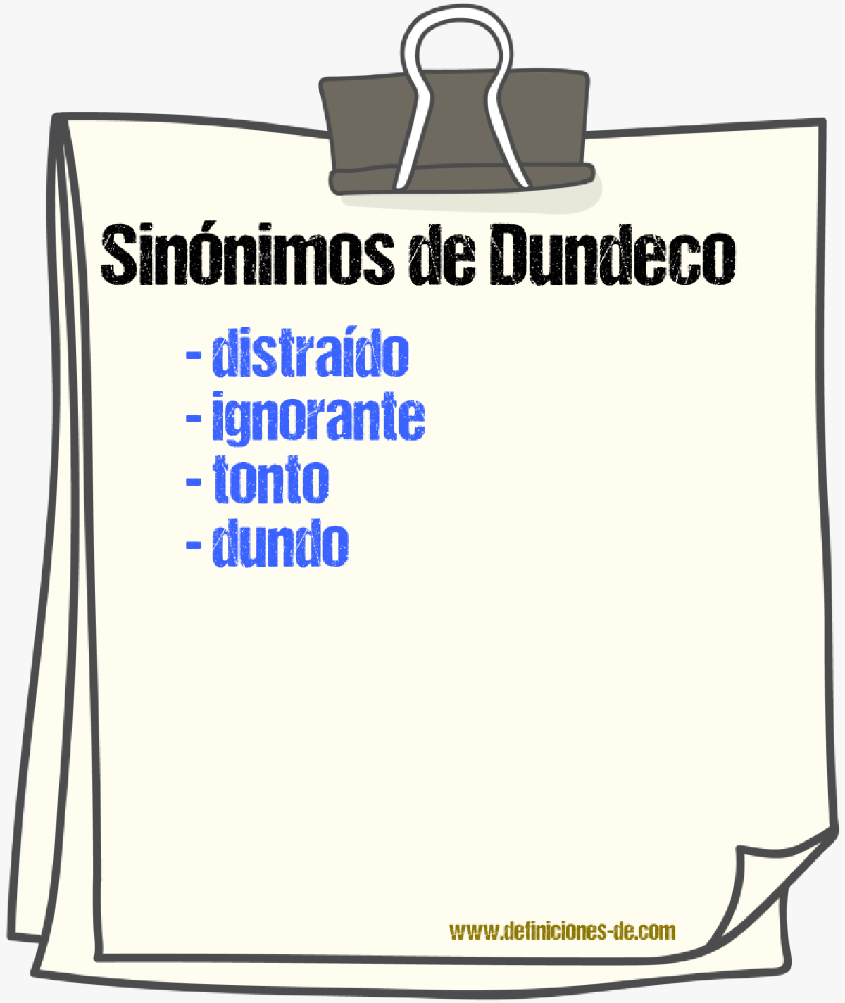 Sinnimos de dundeco