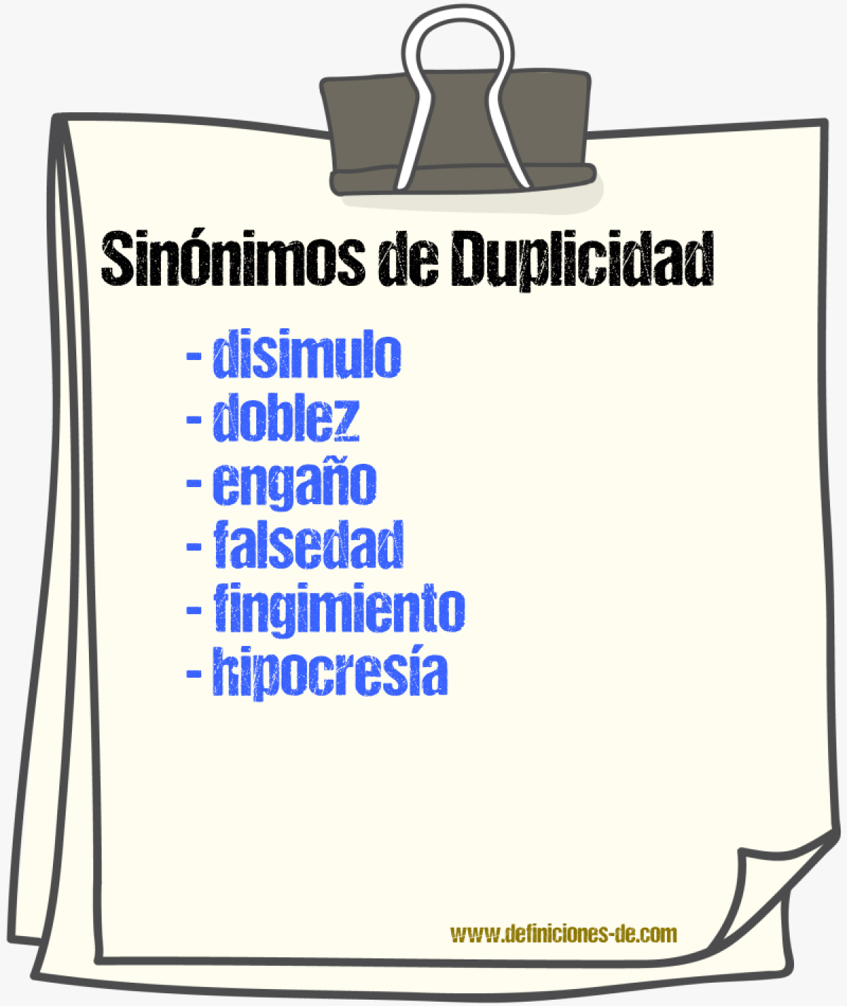 Sinnimos de duplicidad