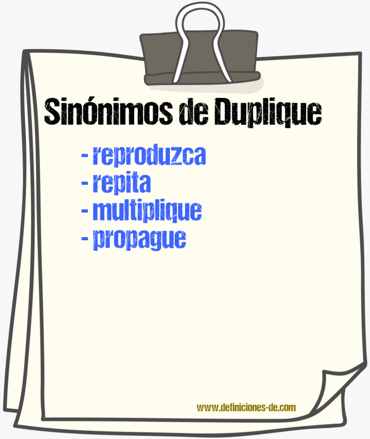 Sinónimos de duplique
