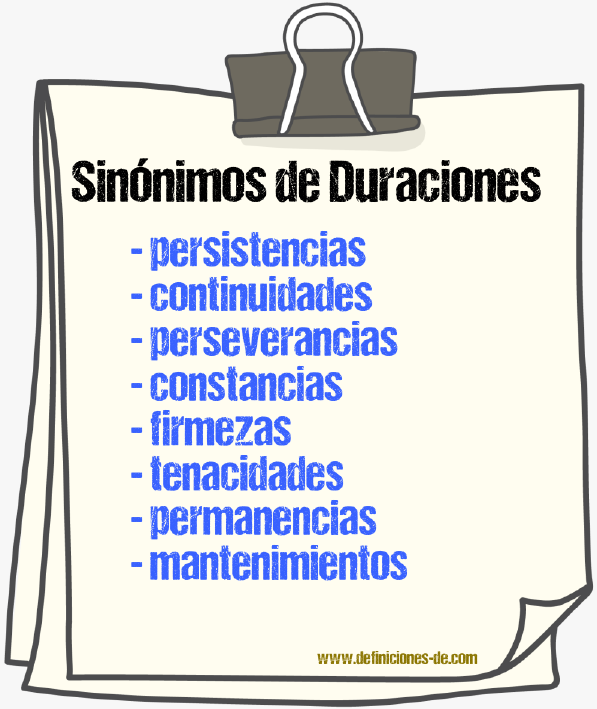 Sinónimos de duraciones