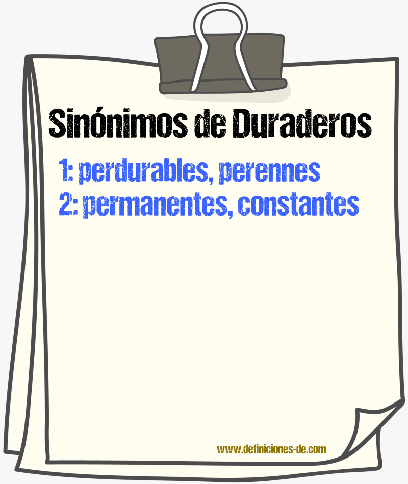 Sinónimos de duraderos