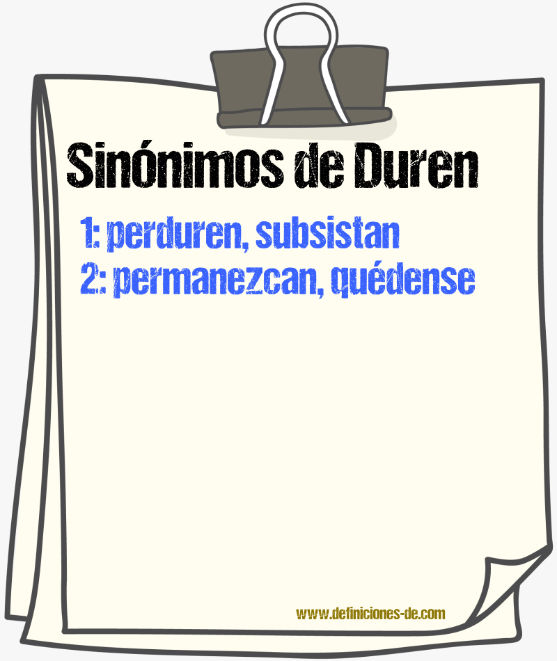 Sinónimos de duren