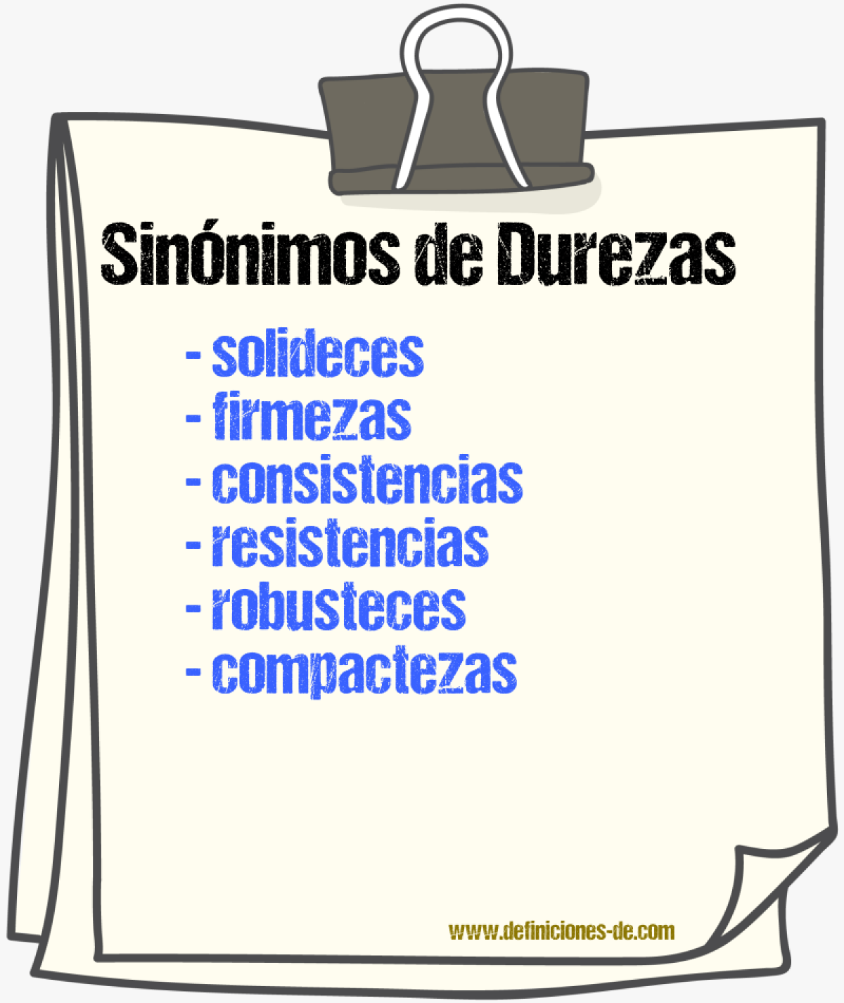 Sinónimos de durezas