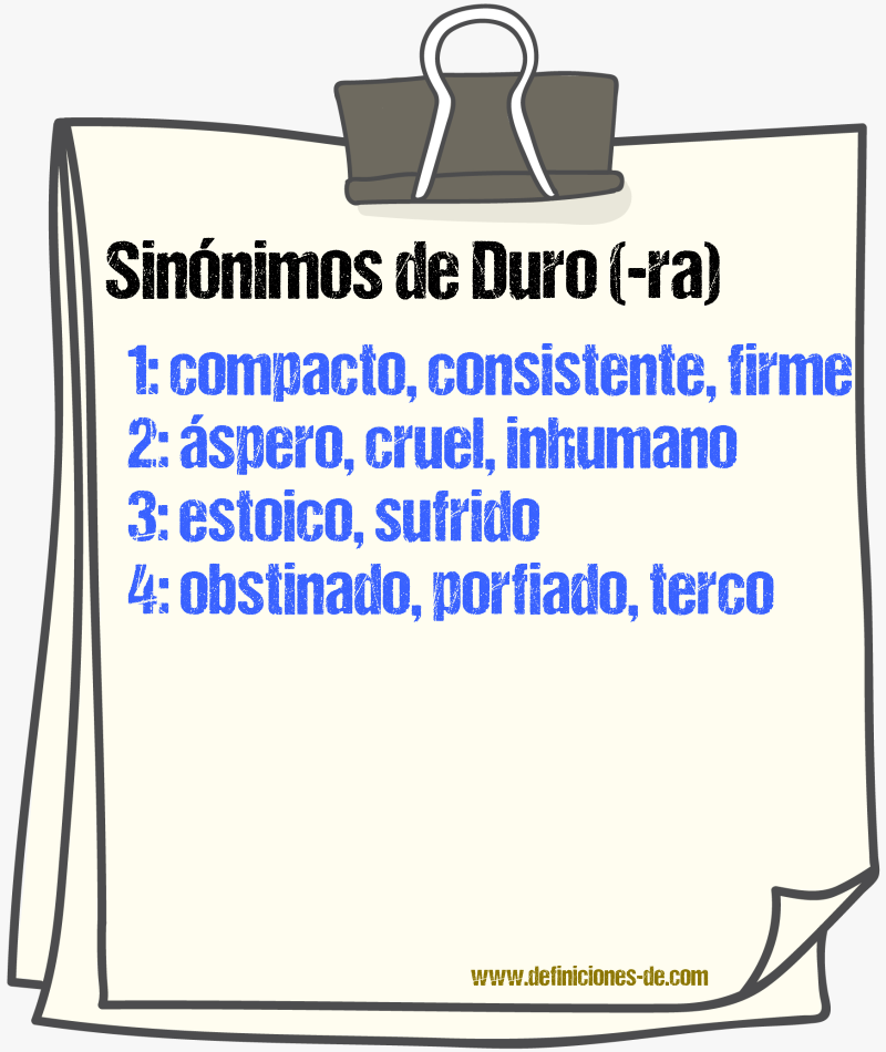 Sinnimos de duro