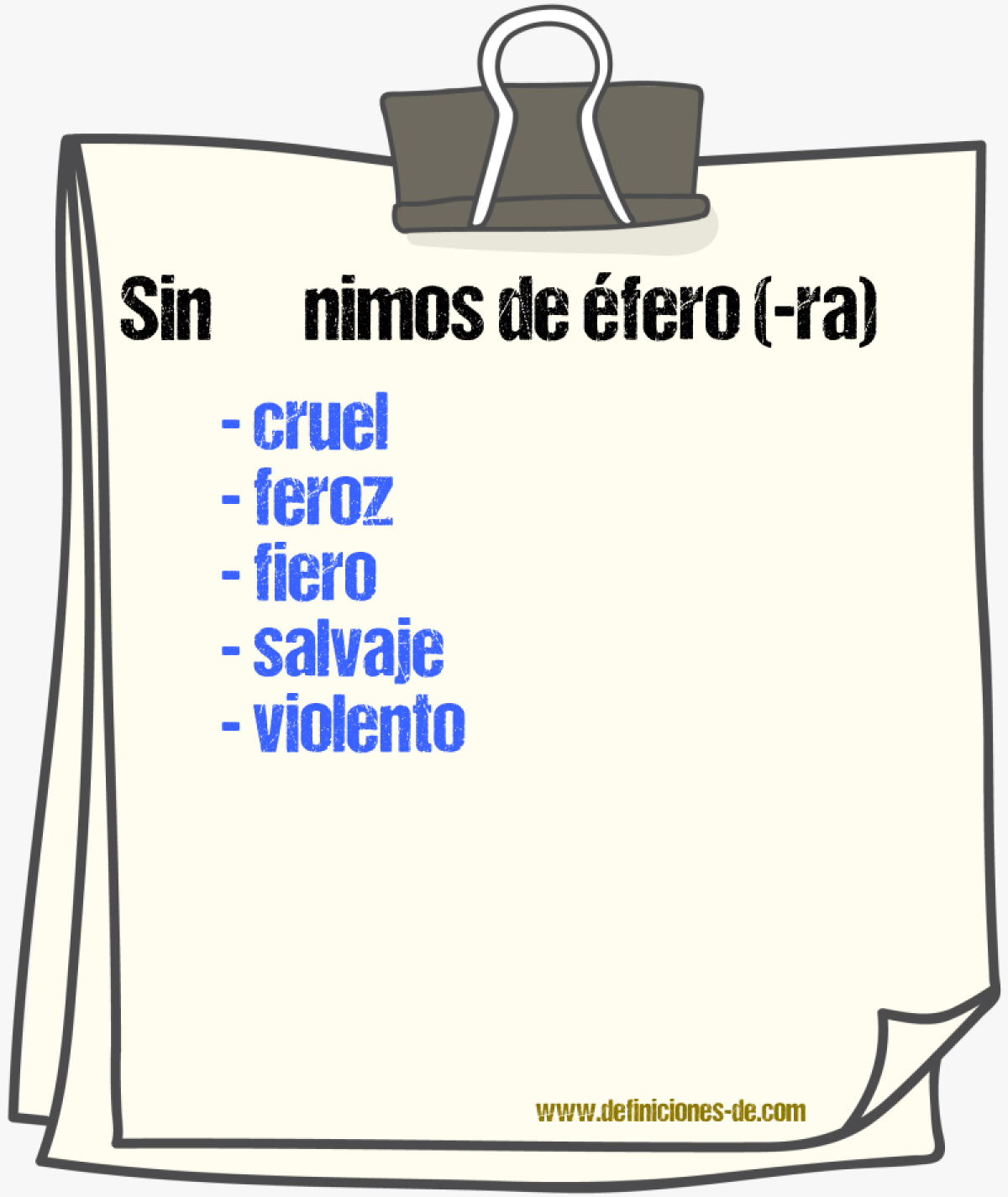 Sinnimos de fero