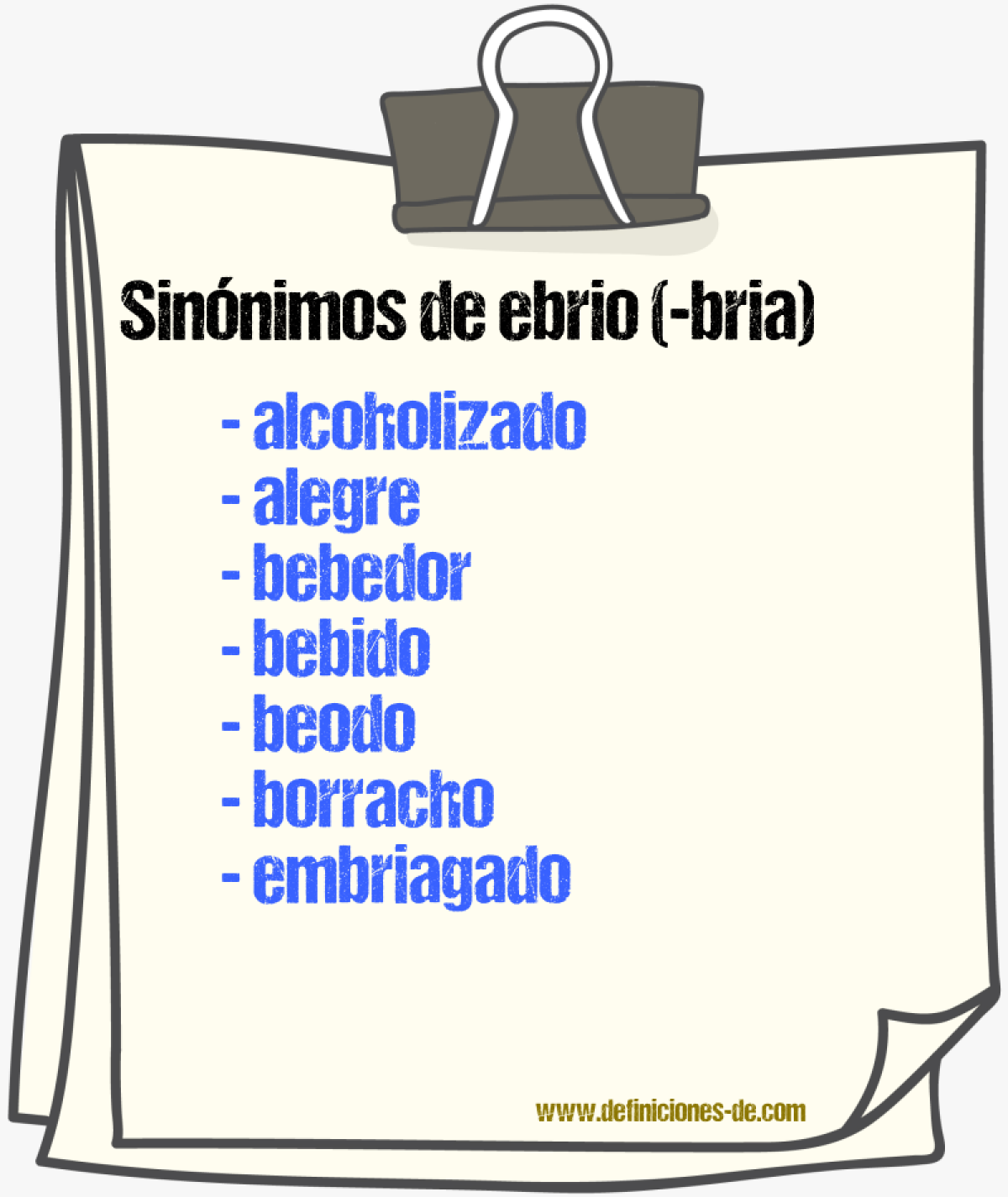 Sinnimos de ebrio