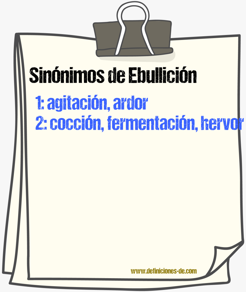 Sinnimos de ebullicin