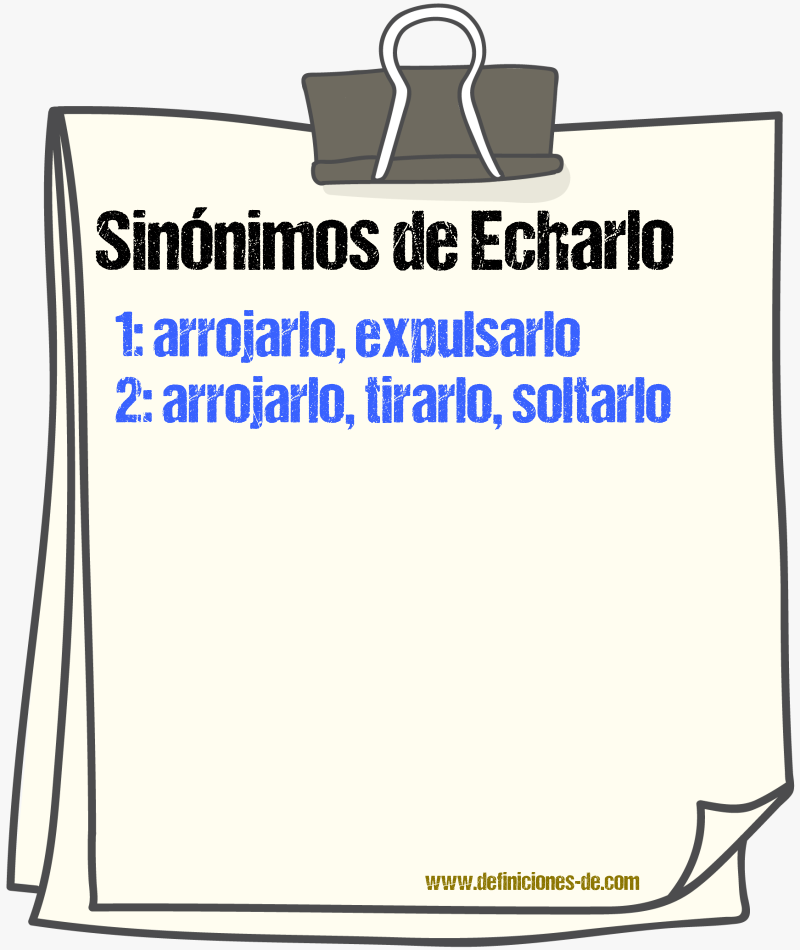 Sinónimos de echarlo