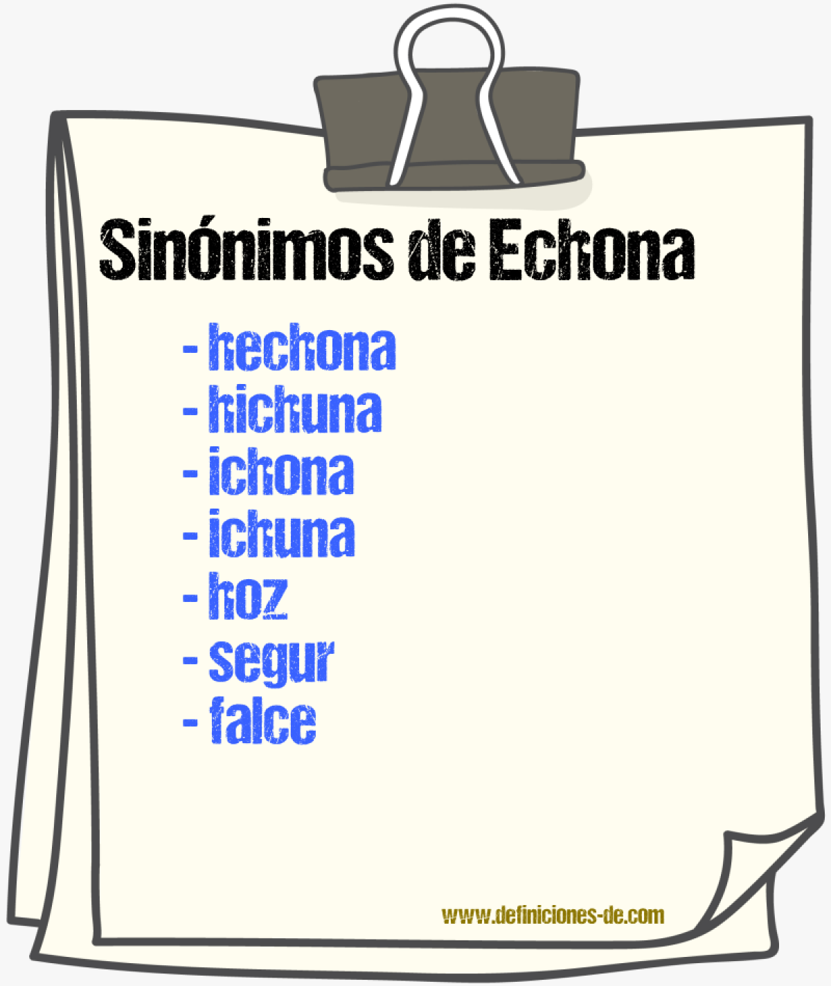 Sinnimos de echona