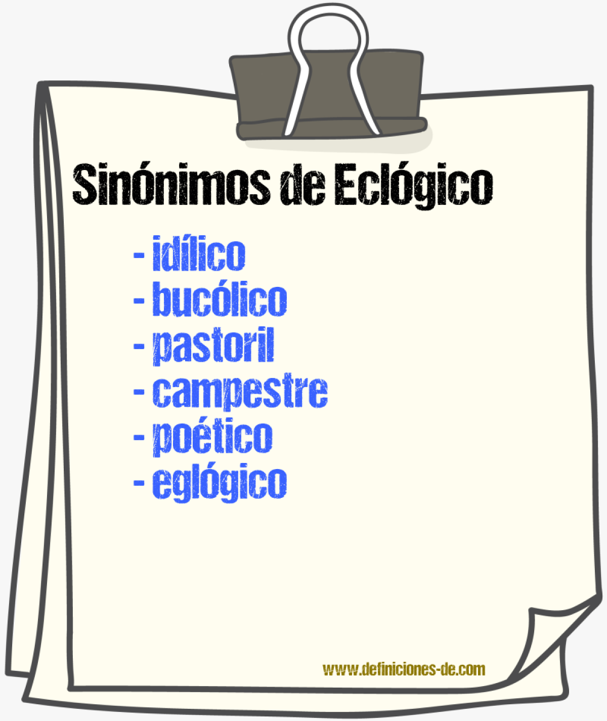 Sinnimos de eclgico