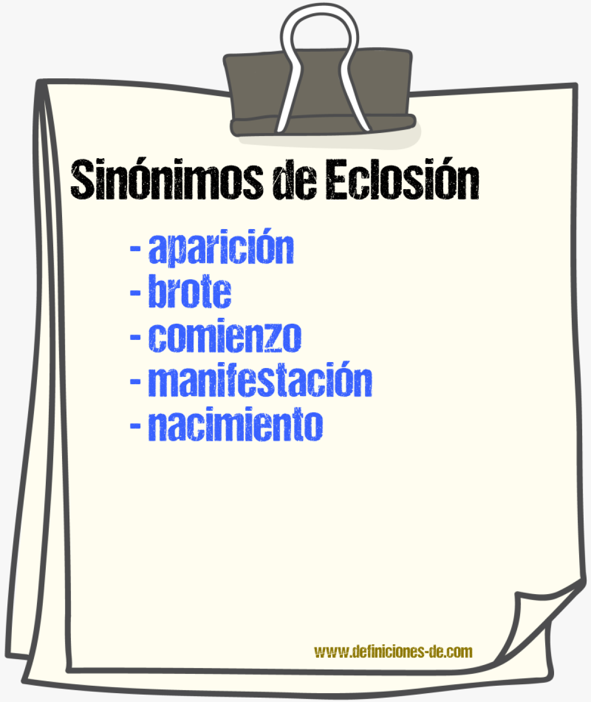 Sinnimos de eclosin