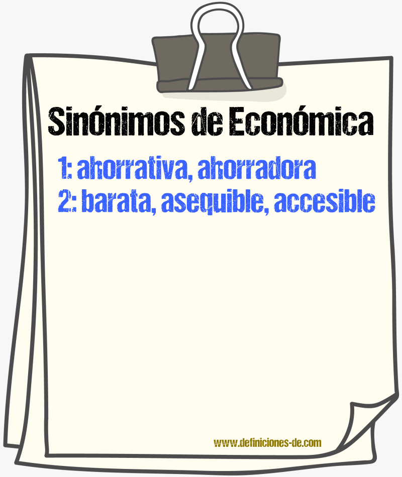 Sinónimos de económica