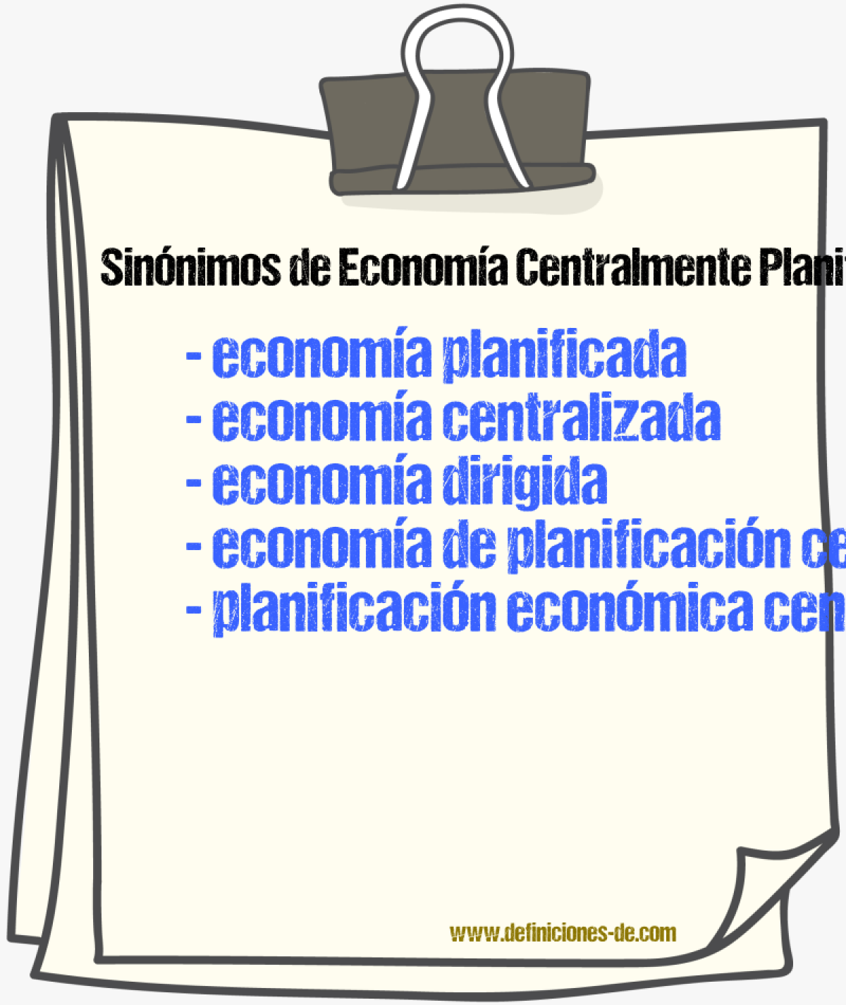 Sinónimos de economía centralmente planificada