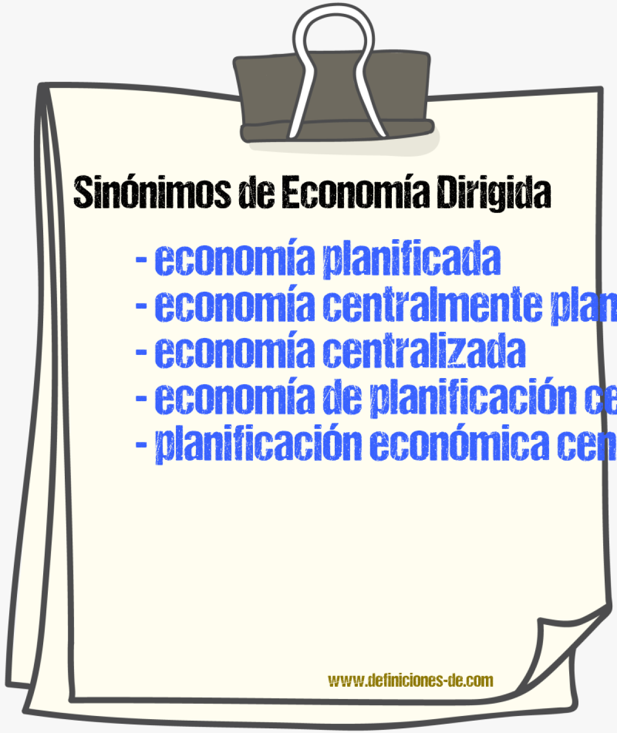 Sinónimos de economía dirigida