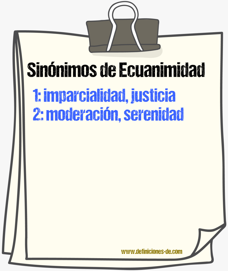 Sinnimos de ecuanimidad