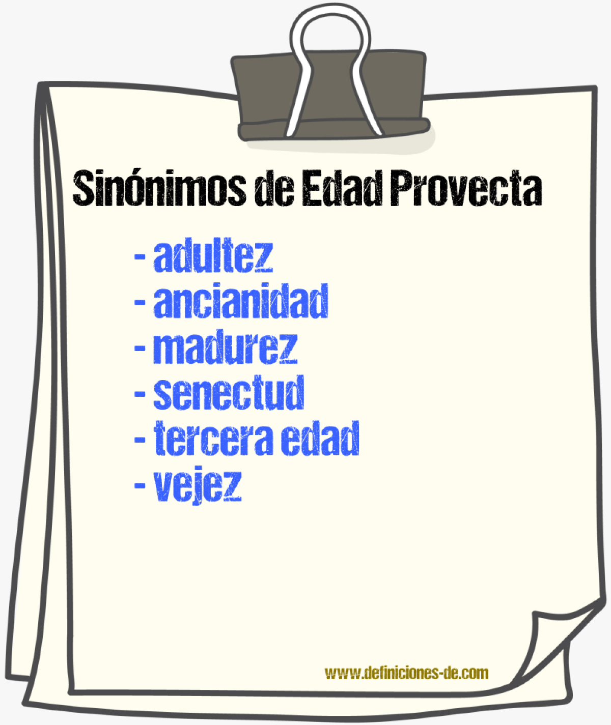 Sinnimos de edad provecta