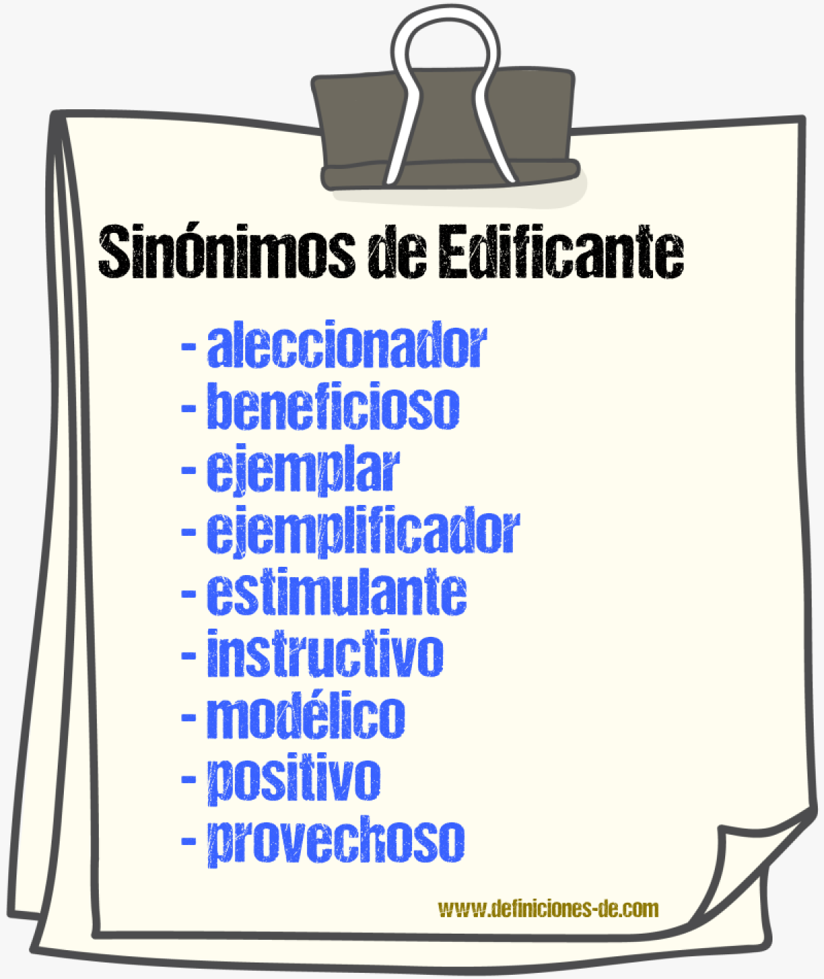 Sinnimos de edificante