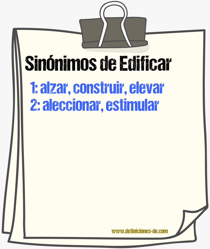 Sinnimos de edificar