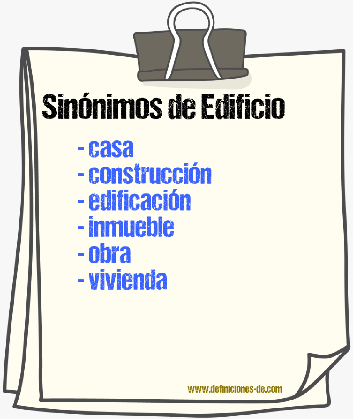 Sinnimos de edificio