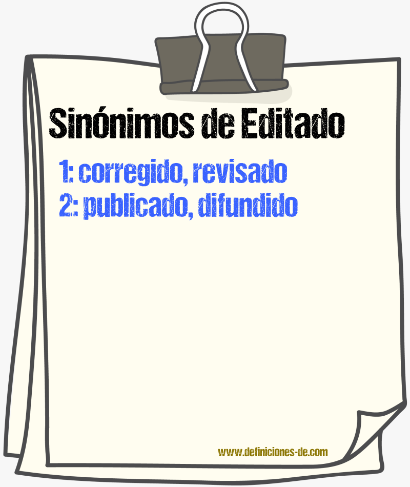 Sinónimos de editado