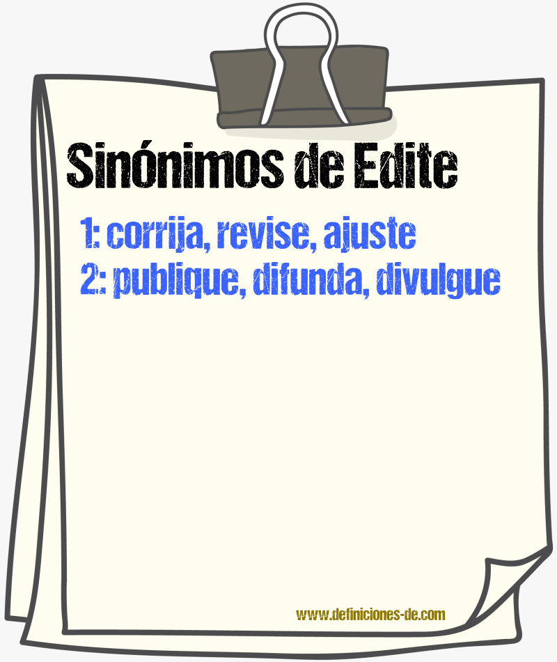 Sinónimos de edite