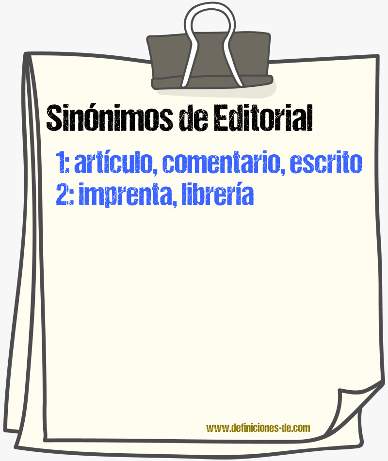 Sinnimos de editorial