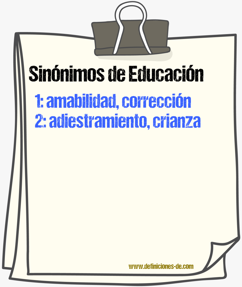 Sinnimos de educacin