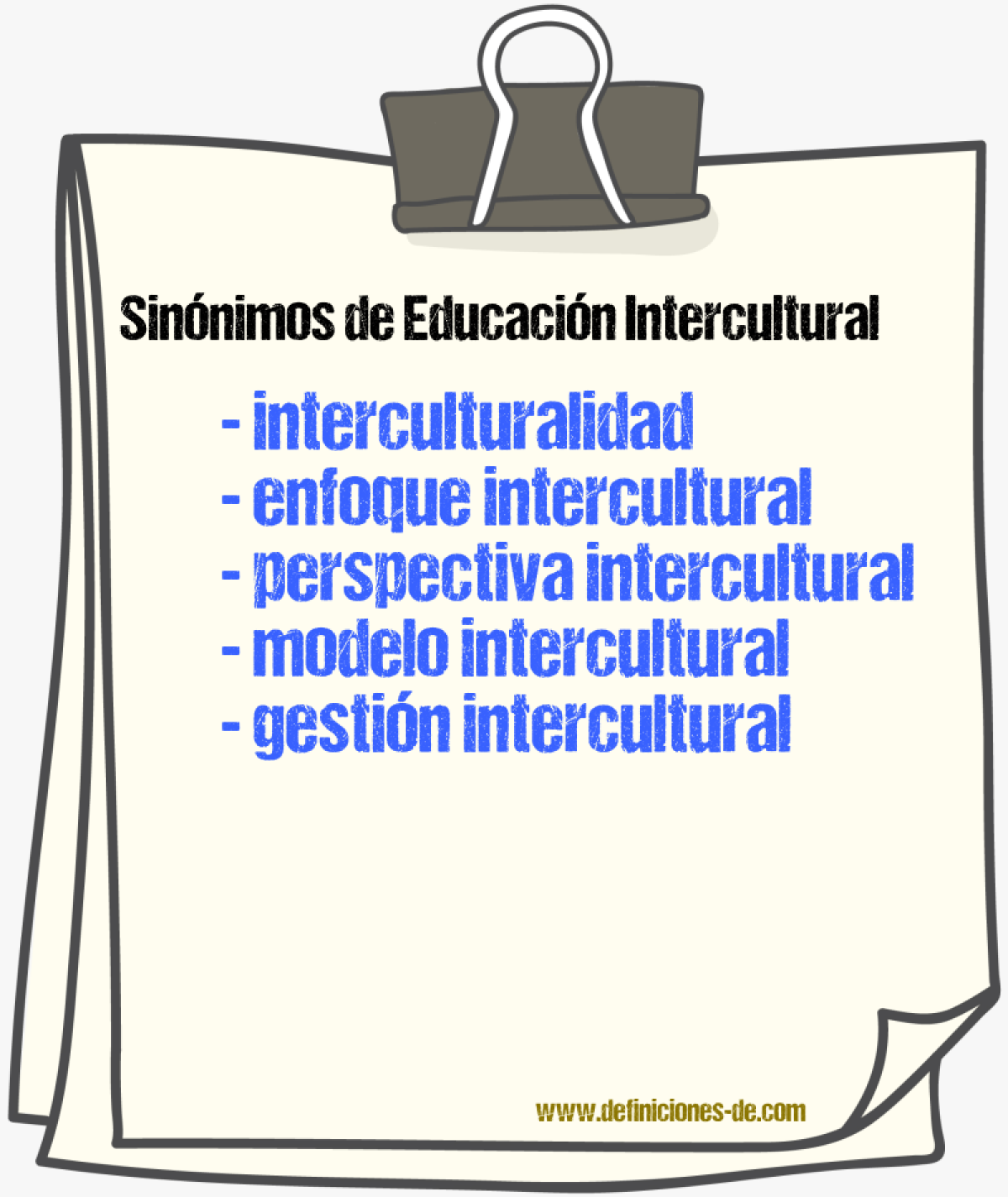 Sinónimos de educación intercultural