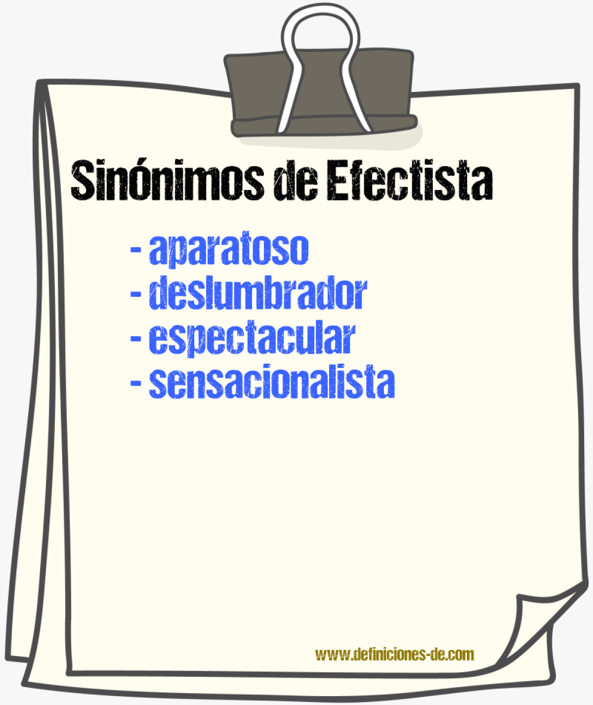 Sinnimos de efectista