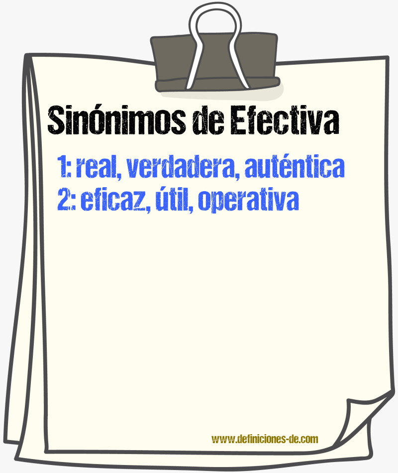 Sinónimos de efectiva