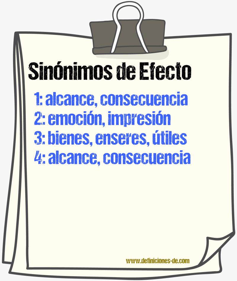 Sinnimos de efecto