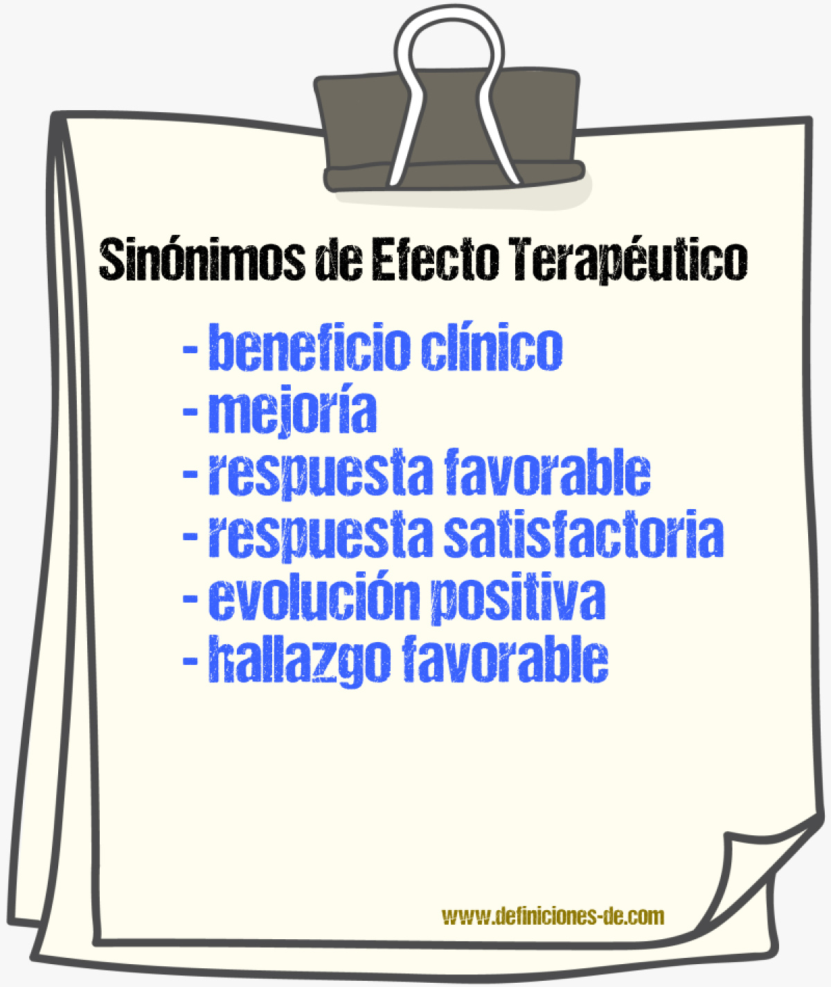 Sinónimos de efecto terapéutico