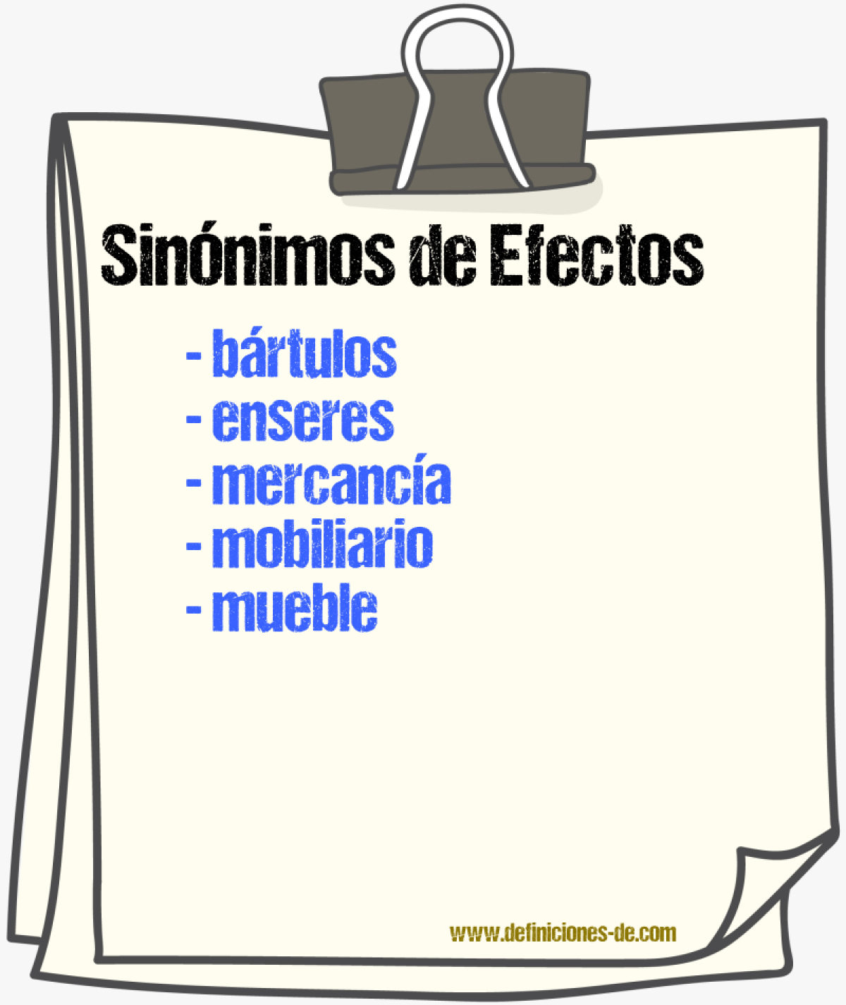 Sinnimos de efectos