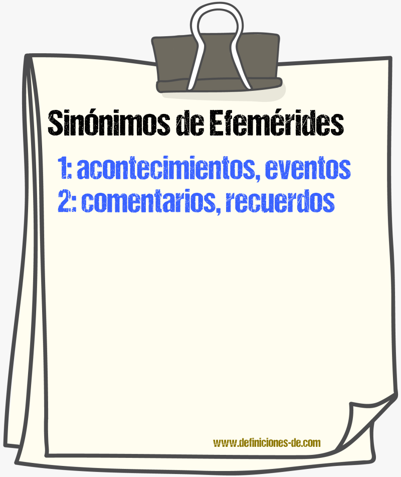 Sinnimos de efemrides